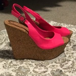 Hot pink jessica Simpson wedges
